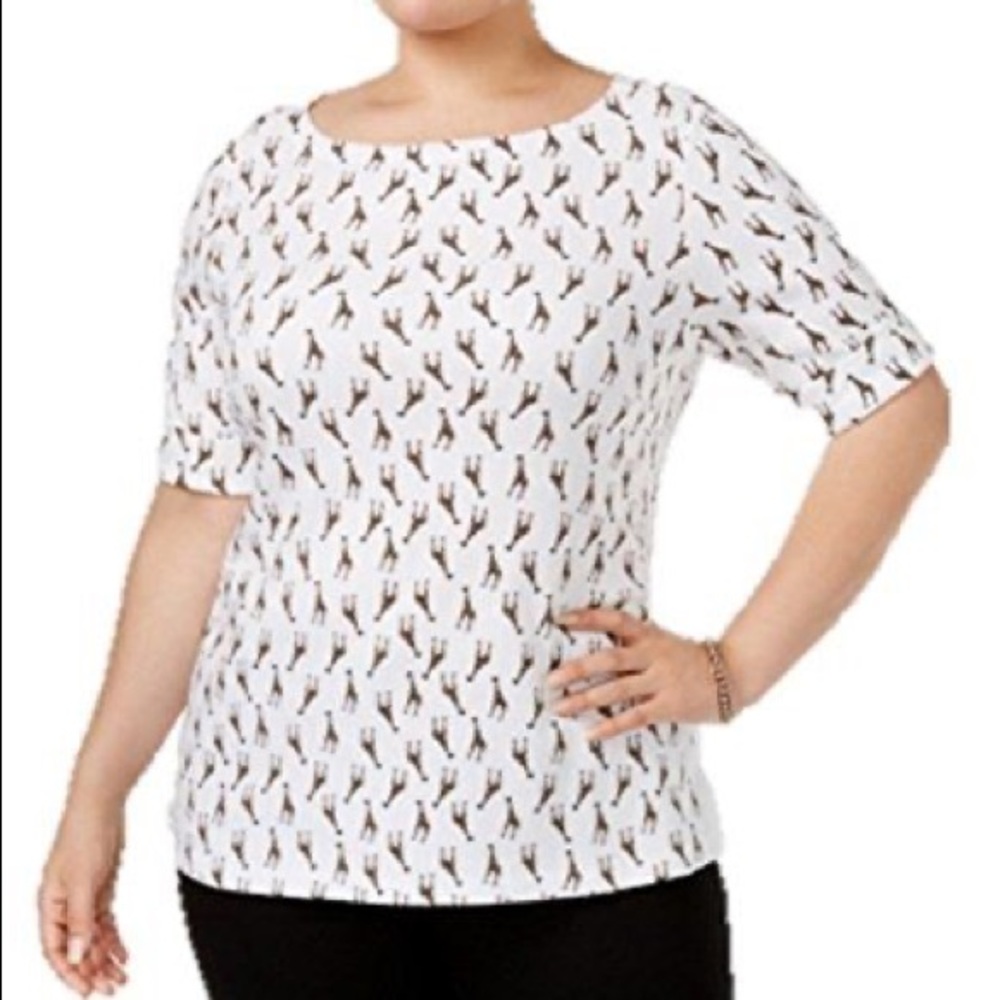 Karen Scott giraffe shirt